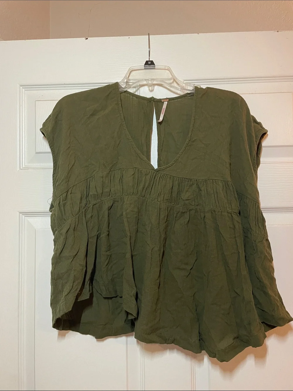 Free People Olive Green Layered V-Neck harem pants outfit - Picture 3 of 6